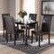 Baxton Studio Avery Modern Dark Brown Faux Leather Upholstered 5-Piece Dining Set 142-8030-8026 - alternate 4